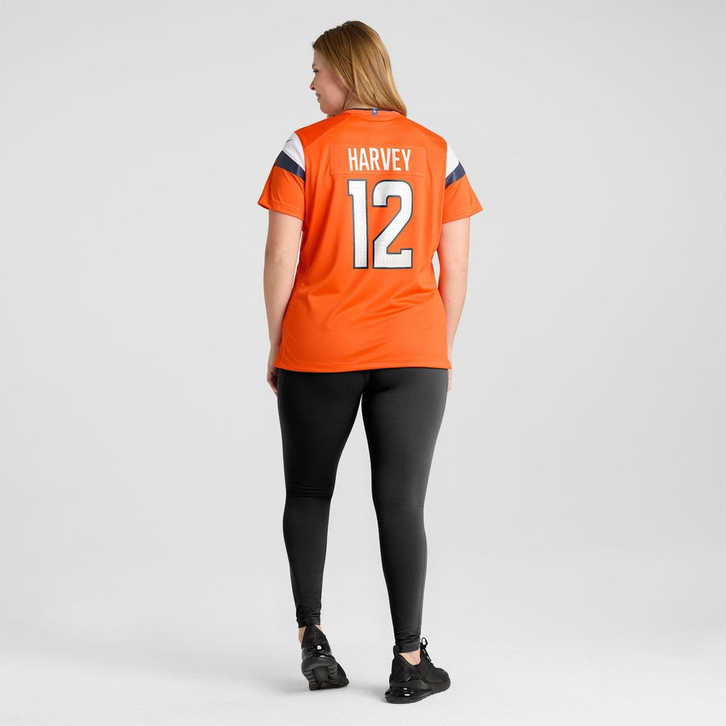 RJ Harvey Denver Broncos Women's Team Game Jersey - Orange