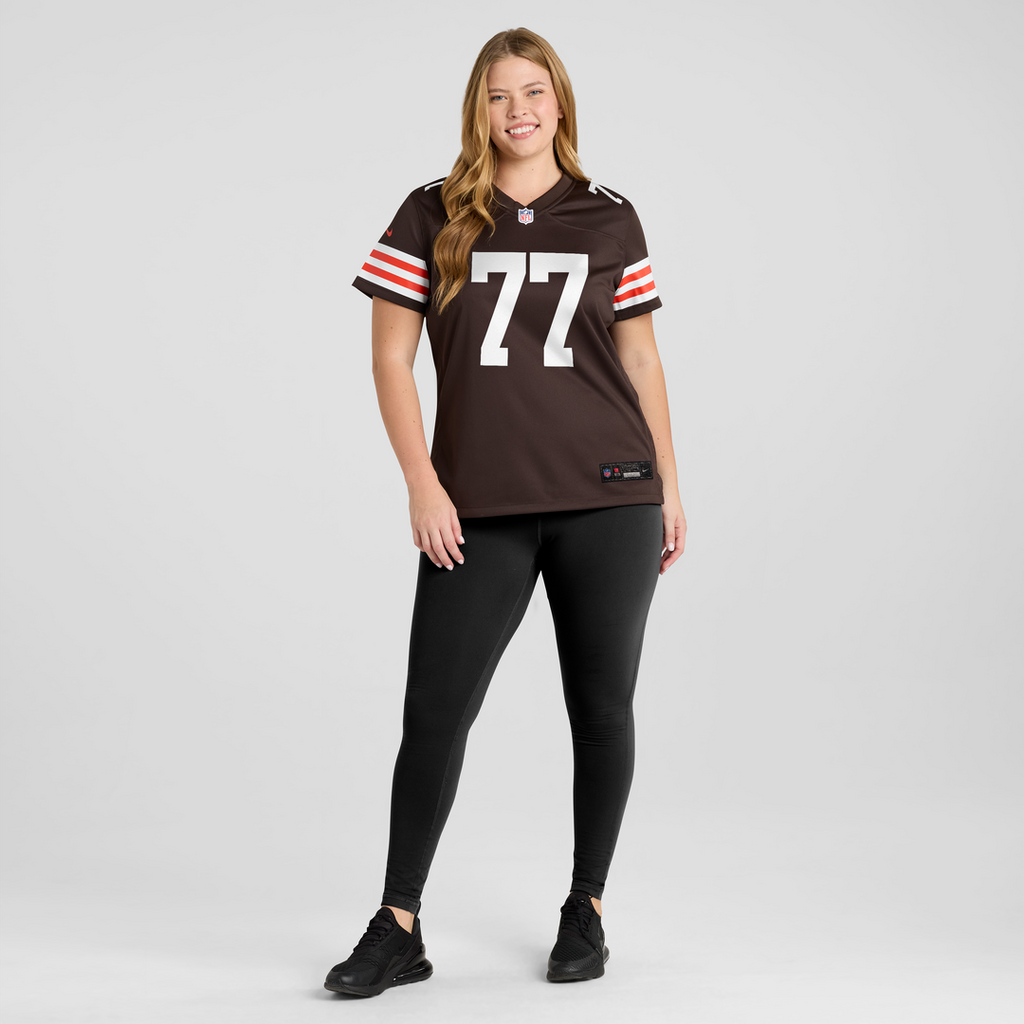 Zion Johnson Cleveland Browns Women's Team Game Jersey - Brown