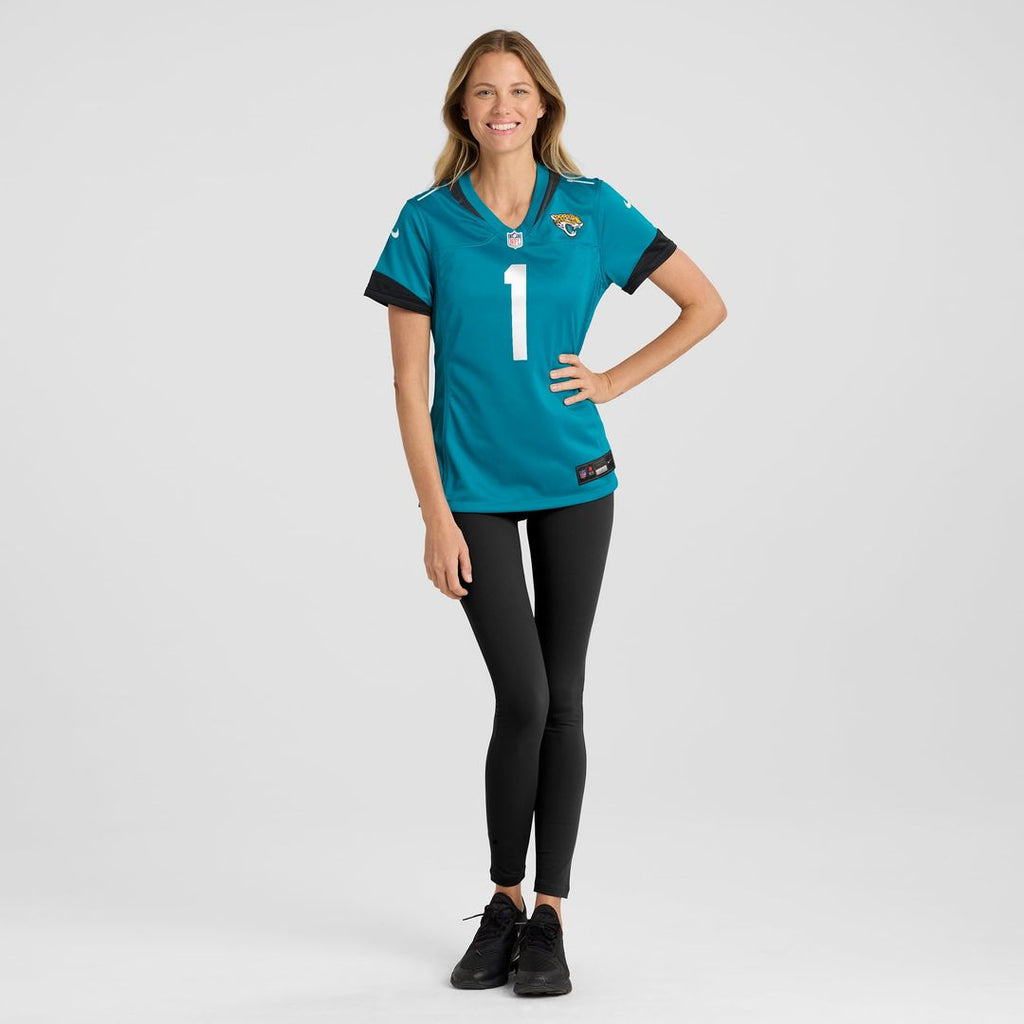 Number 1 Bride Jacksonville Jaguars Women's Game Jersey - Teal