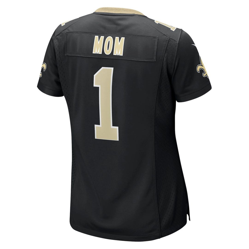 Number 1 Mom New Orleans Saints Women's Game Jersey - Black