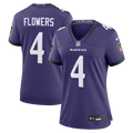 Zay Flowers Baltimore Ravens Women's Team Game Jersey - Purple