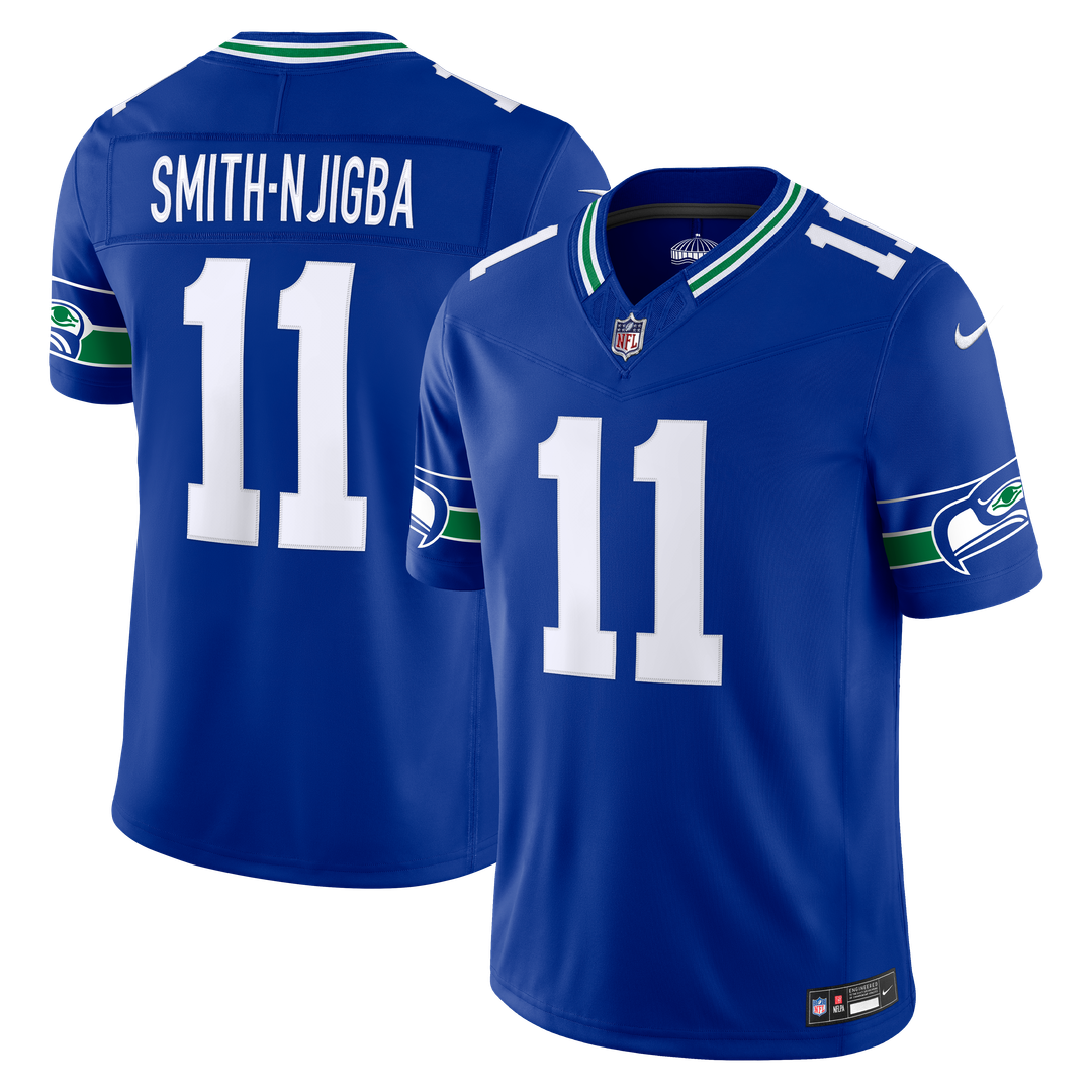Jaxon Smith - Njigba Seattle Seahawks Team Vapor F.U.S.E. Stitched Limited Jersey - College Navy