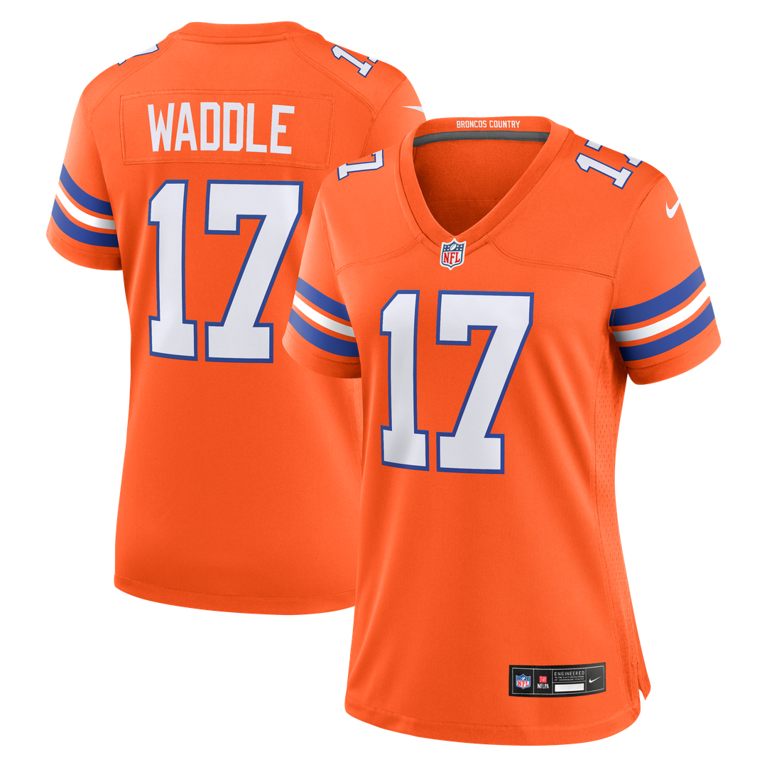 Jaylen Waddle Denver Broncos Women's Mile High Collection 1977 Throwback Game Jersey - Orange