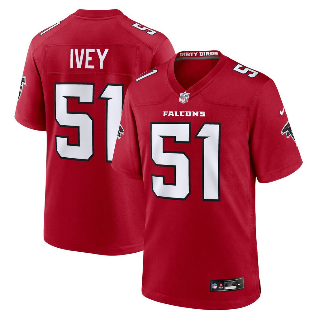 Jared Ivey Atlanta Falcons Team Game Jersey - Red
