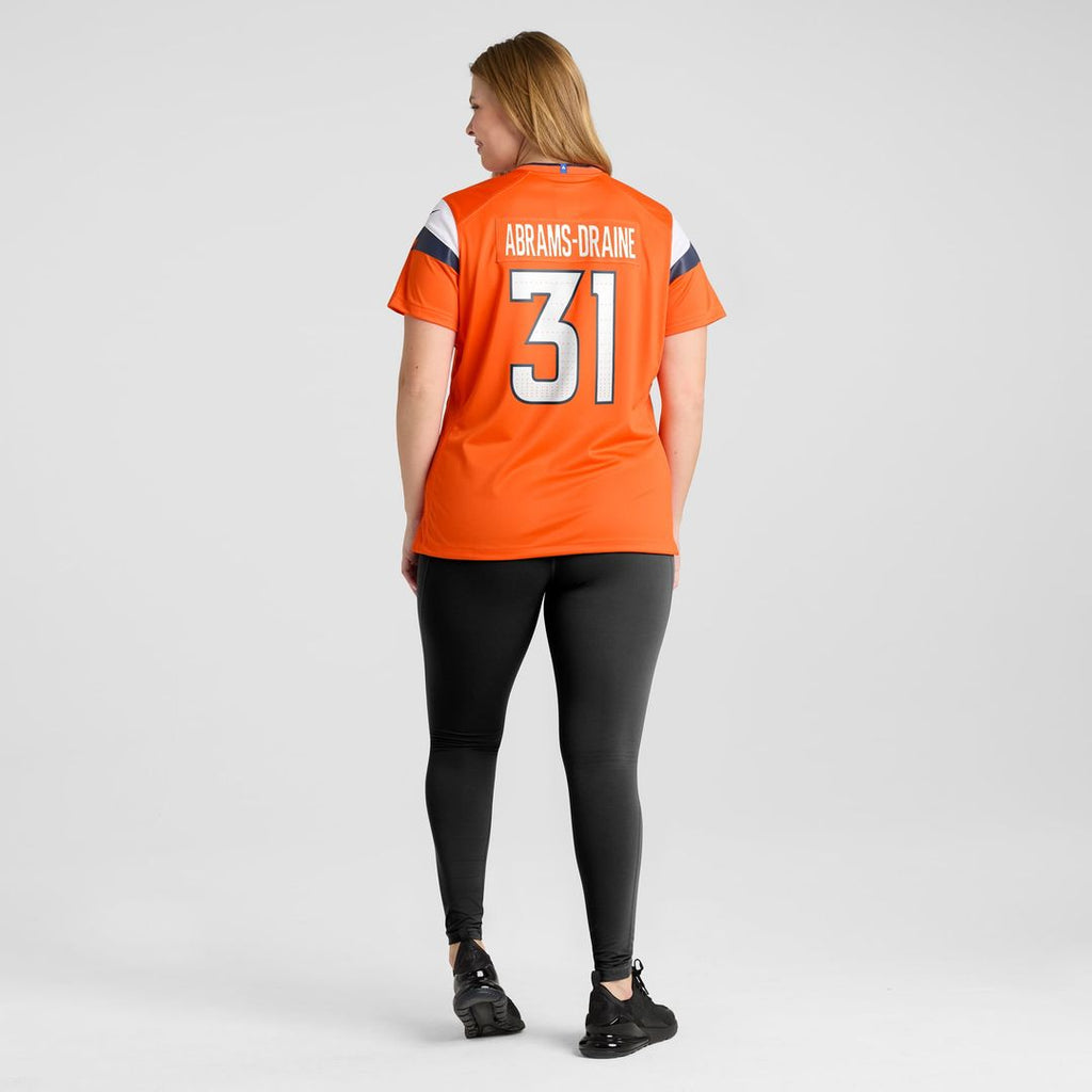 Kris Abrams - Draine Denver Broncos Women's Team Game Jersey - Orange