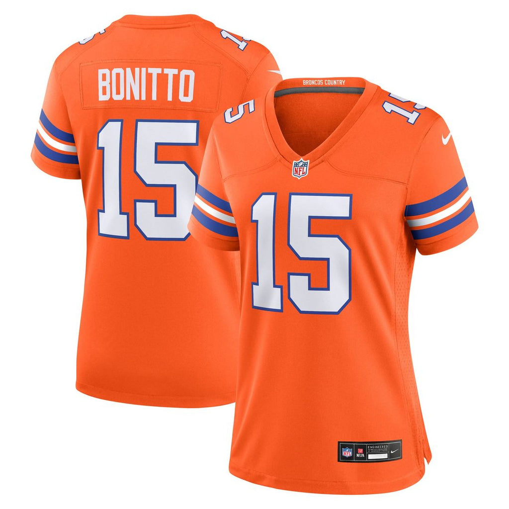 Nik Bonitto Denver Broncos Women's Alternate 2 Mile High Collection 1977 Throwback Game Jersey - Orange