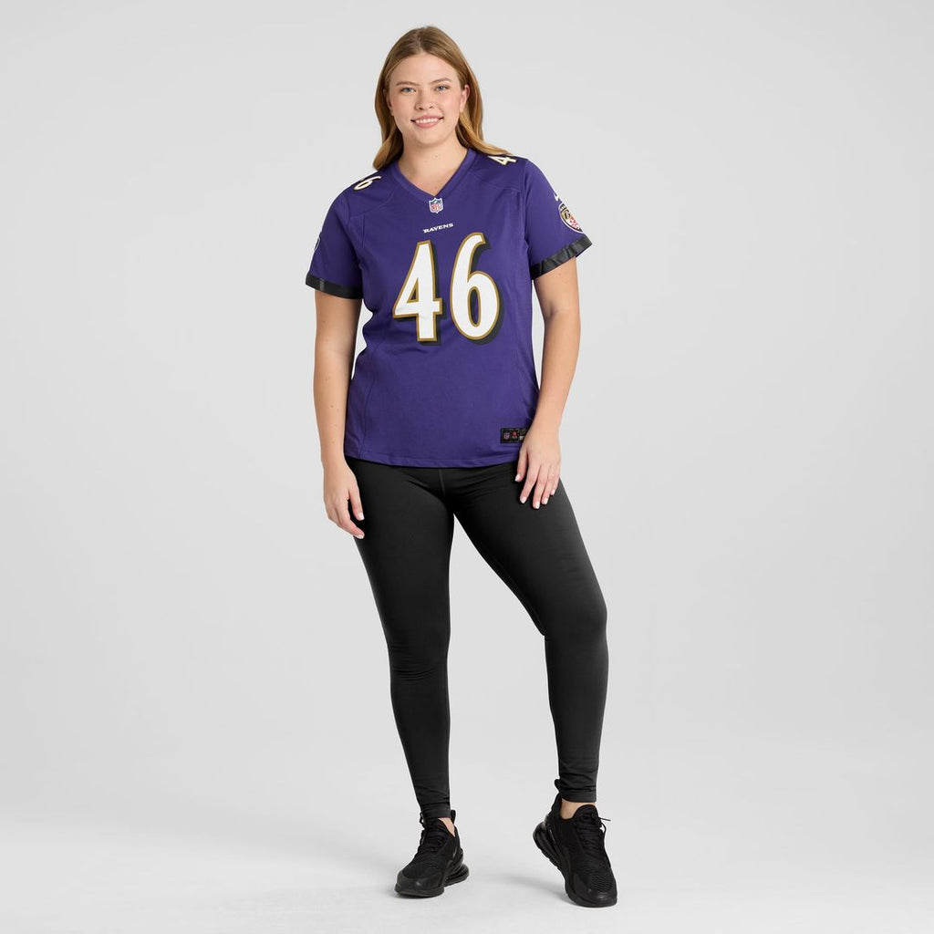 Nick Moore Baltimore Ravens Women's Game Player Jersey - Purple