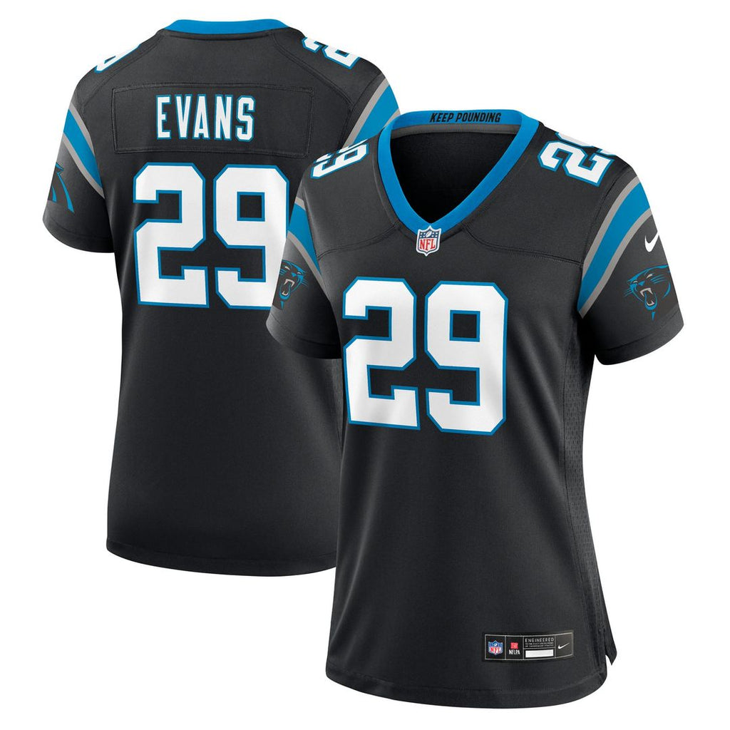 Akayleb Evans Carolina Panthers Women's Team Game Jersey - Black