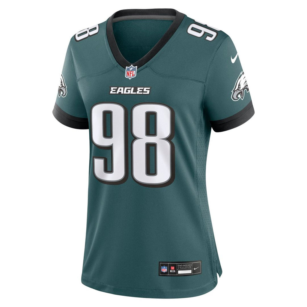 Jalen Carter Philadelphia Eagles Women's Team Game Jersey - Midnight Green