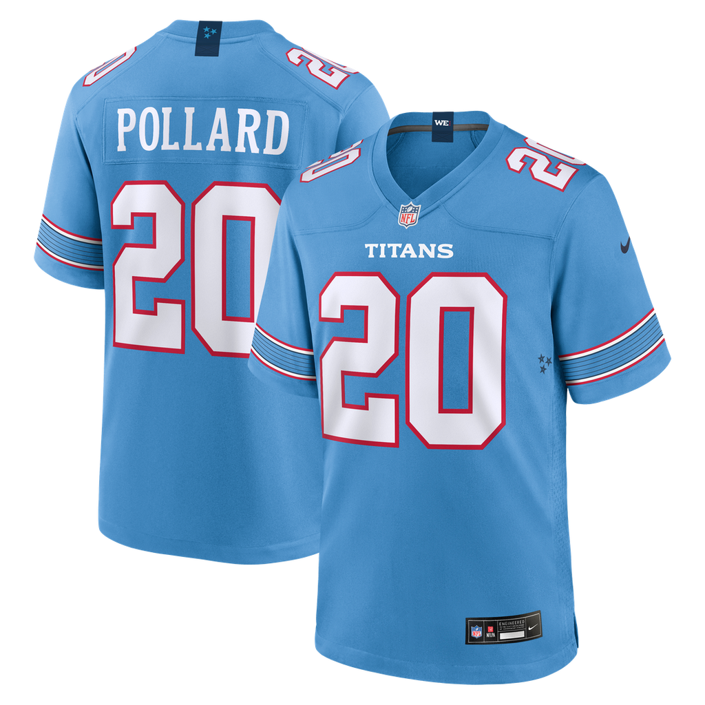 Tony Pollard Tennessee Titans Game Jersey - Light Blue