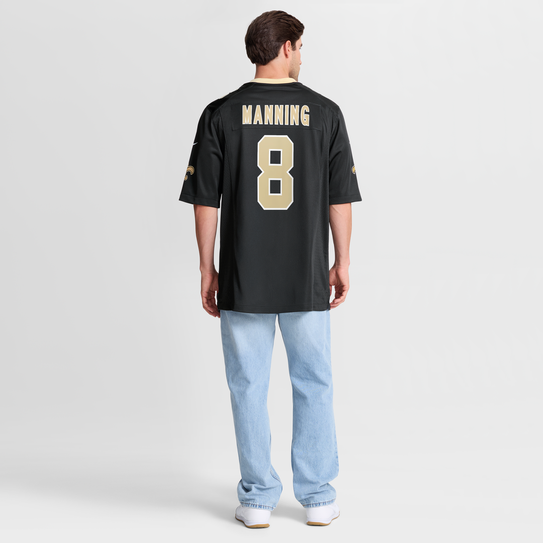 Archie Manning New Orleans Saints Game Retired Player Jersey - Black