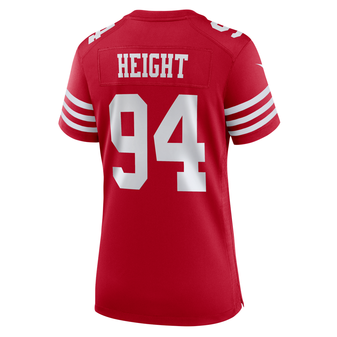 Romello Height San Francisco 49ers Women's Team Game Jersey - Scarlet