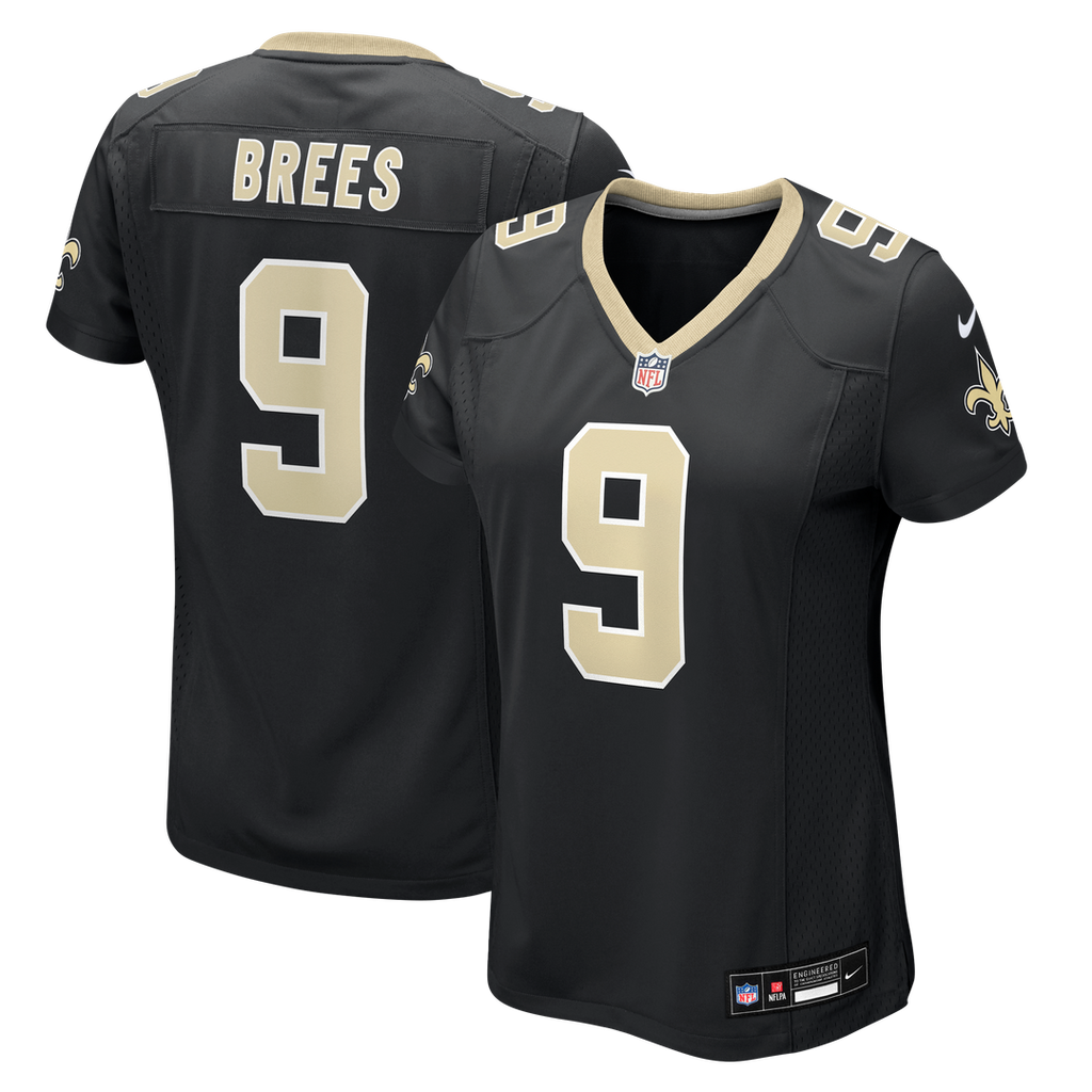 Drew Brees New Orleans Saints Women's Team Game Jersey - Black
