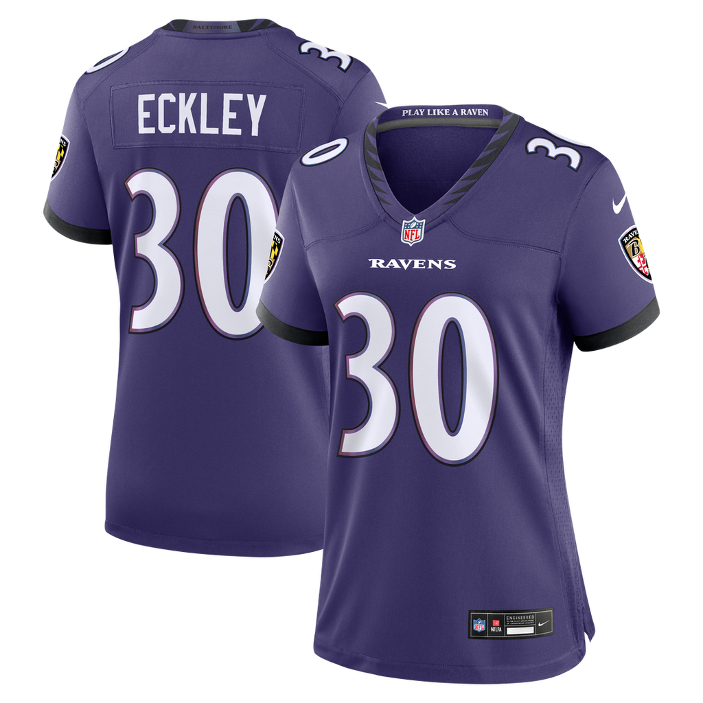 Ryan Eckley Baltimore Ravens Women's Team Game Jersey - Purple