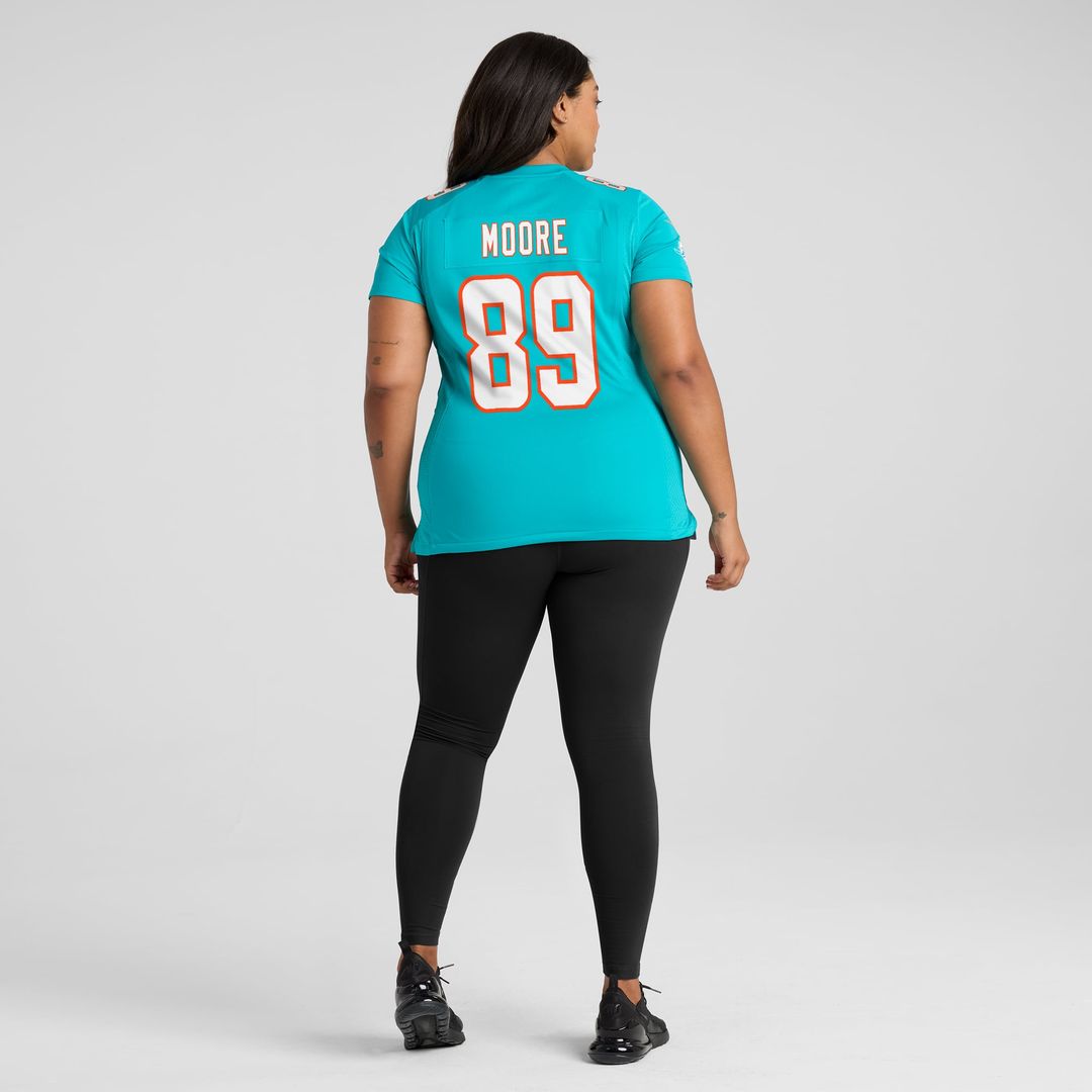 Nat Moore Miami Dolphins Women's Game Retired Player Jersey - Aqua