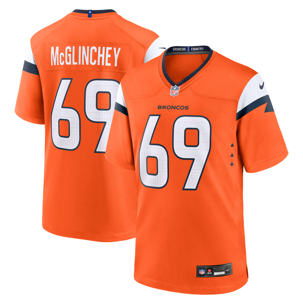 Mike McGlinchey Denver Broncos Team Game Jersey - Orange