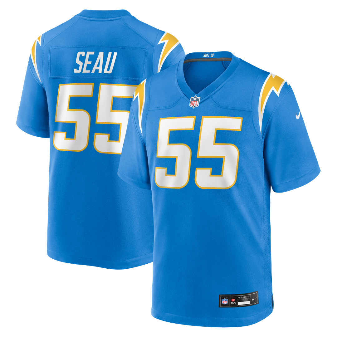 Junior Seau Los Angeles Chargers Game Retired Player Jersey - Powder Blue