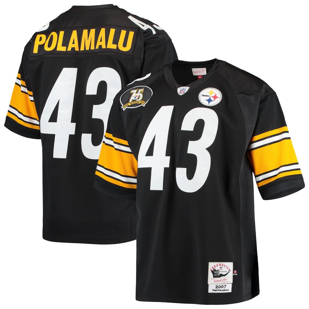 Troy Polamalu Pittsburgh Steelers 2007 Authentic Throwback Retired Player Jersey - Black