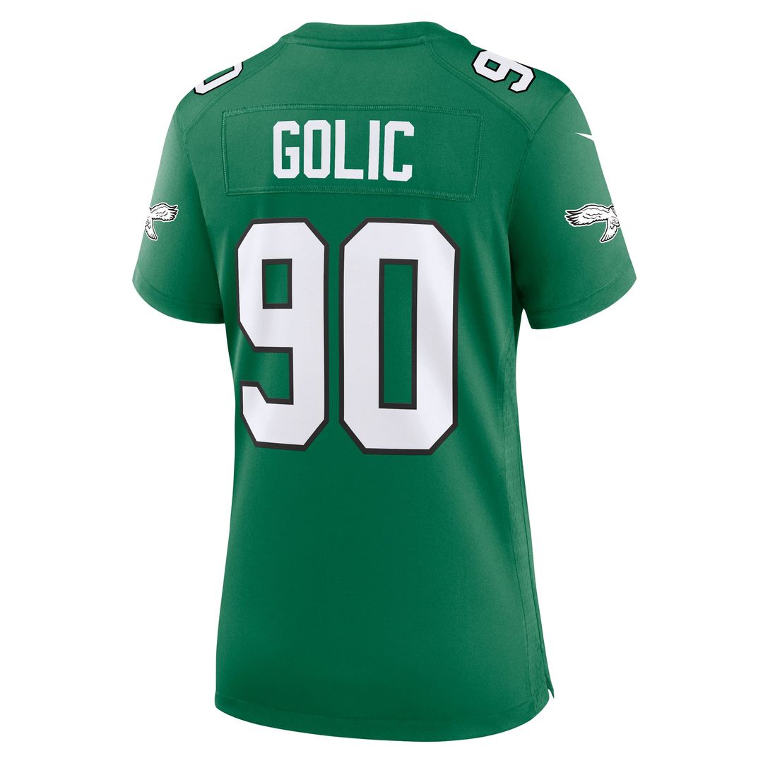 Mike Golic Philadelphia Eagles Women's Alternate Game Jersey - Kelly Green