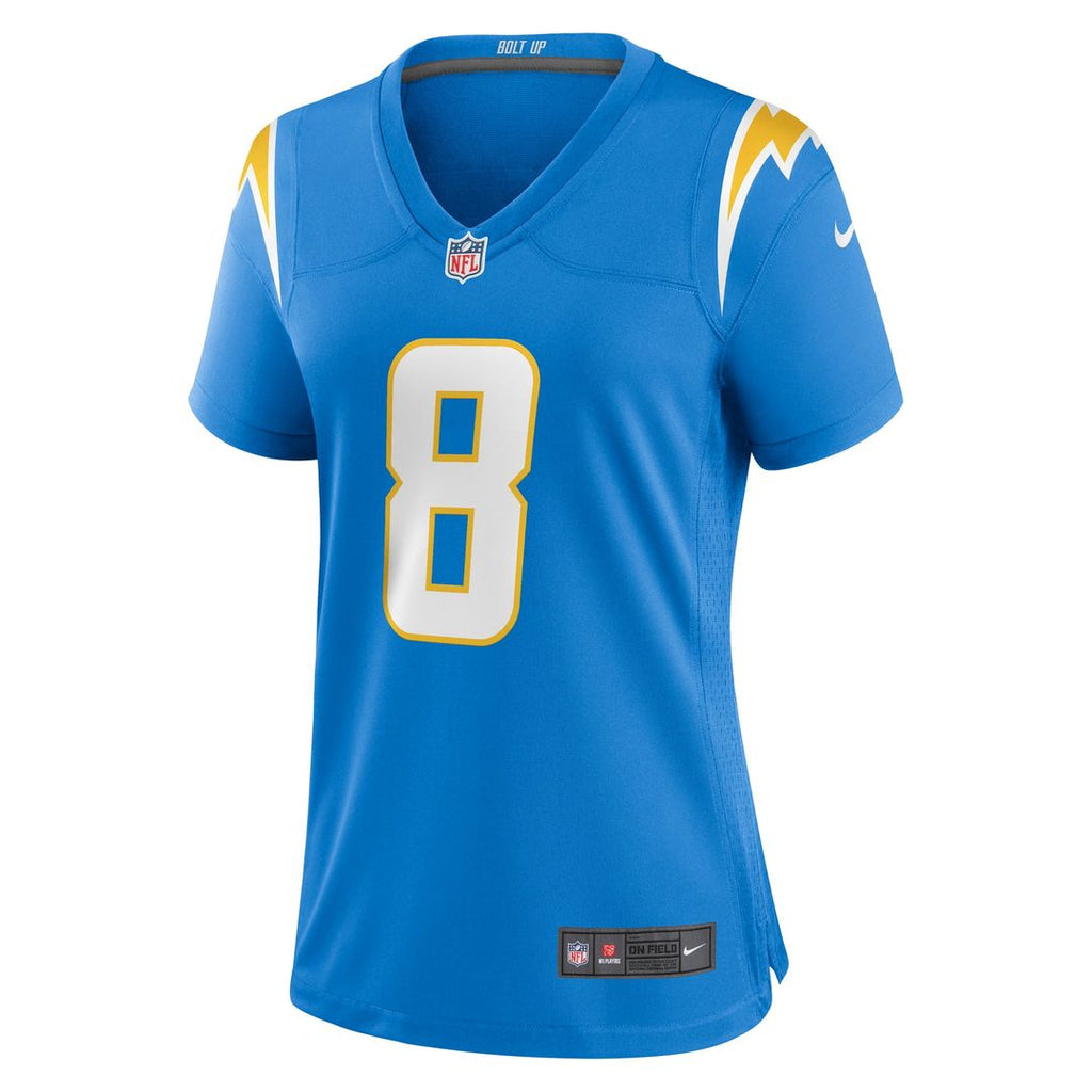 Max Duggan Los Angeles Chargers Women's Team Game Jersey - Powder Blue
