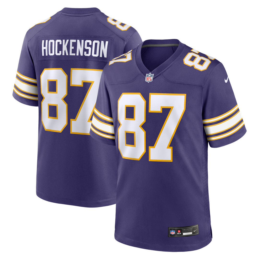 T.J. Hockenson Minnesota Vikings Classic Player Game Jersey - Purple