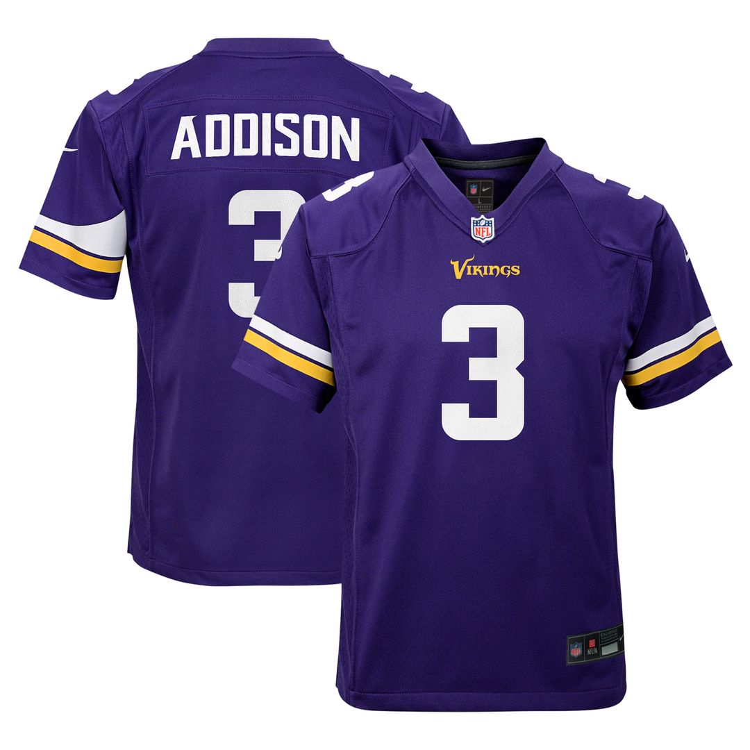 Jordan Addison Minnesota Vikings Youth Game Jersey - White