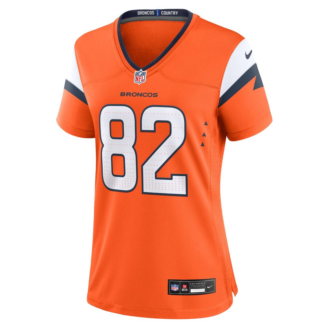 Adam Trautman Denver Broncos Women's Team Game Jersey - Orange