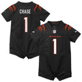 Ja'Marr Chase Cincinnati Bengals Newborn Romper Game Jersey - Black