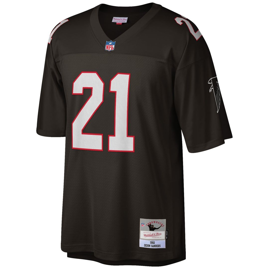 Deion Sanders Atlanta Falcons Big & Tall 1992 Retired Player Replica Jersey - Black