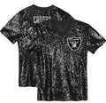 Maxx Crosby Las Vegas Raiders Girls Youth Sequin V - Neck Fashion Jersey - Black