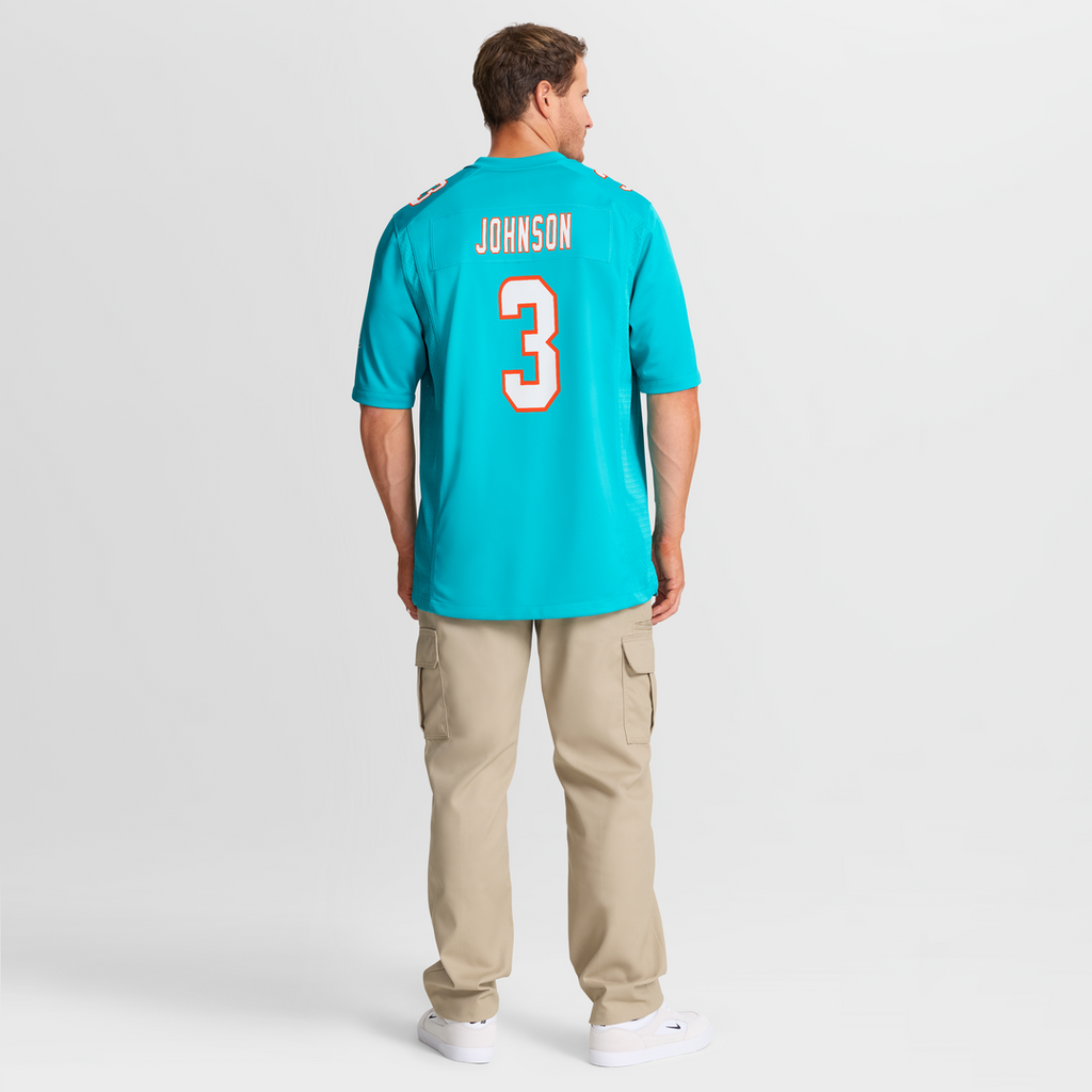 Chris Johnson Miami Dolphins Team Game Jersey - Aqua