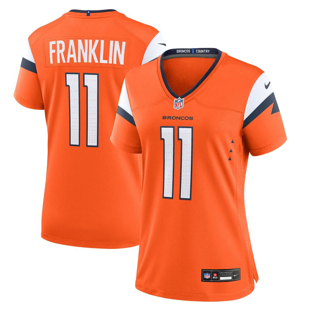 Troy Franklin Denver Broncos Women's Team Game Jersey - Orange