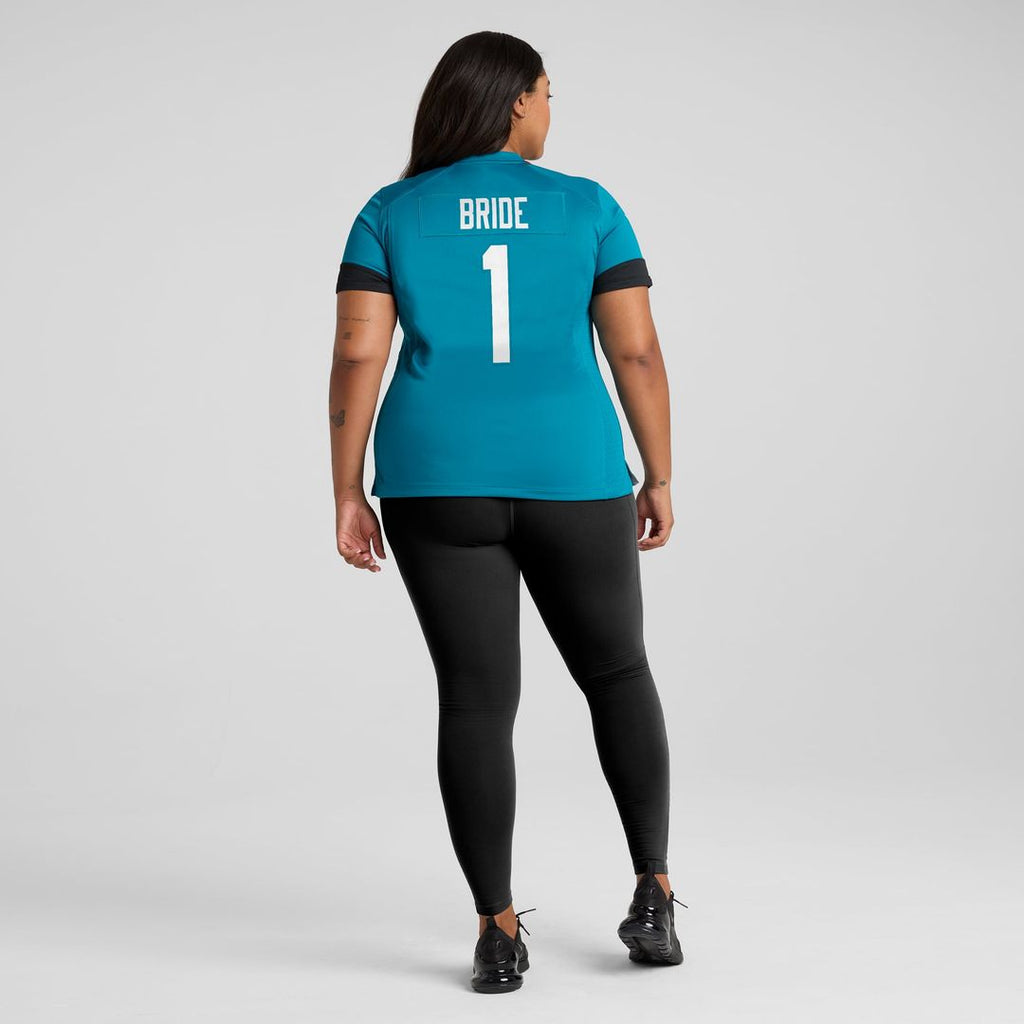 Number 1 Bride Jacksonville Jaguars Women's Game Jersey - Teal