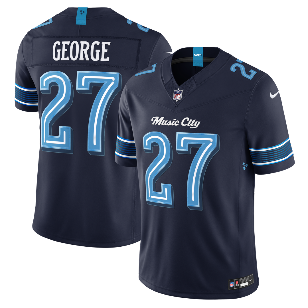 Eddie George Tennessee Titans 2026 Rivalries Collection Stitched Limited Jersey - Navy