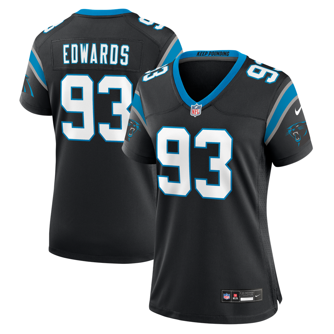 TeRah Edwards Carolina Panthers Women's Team Game Jersey - Black