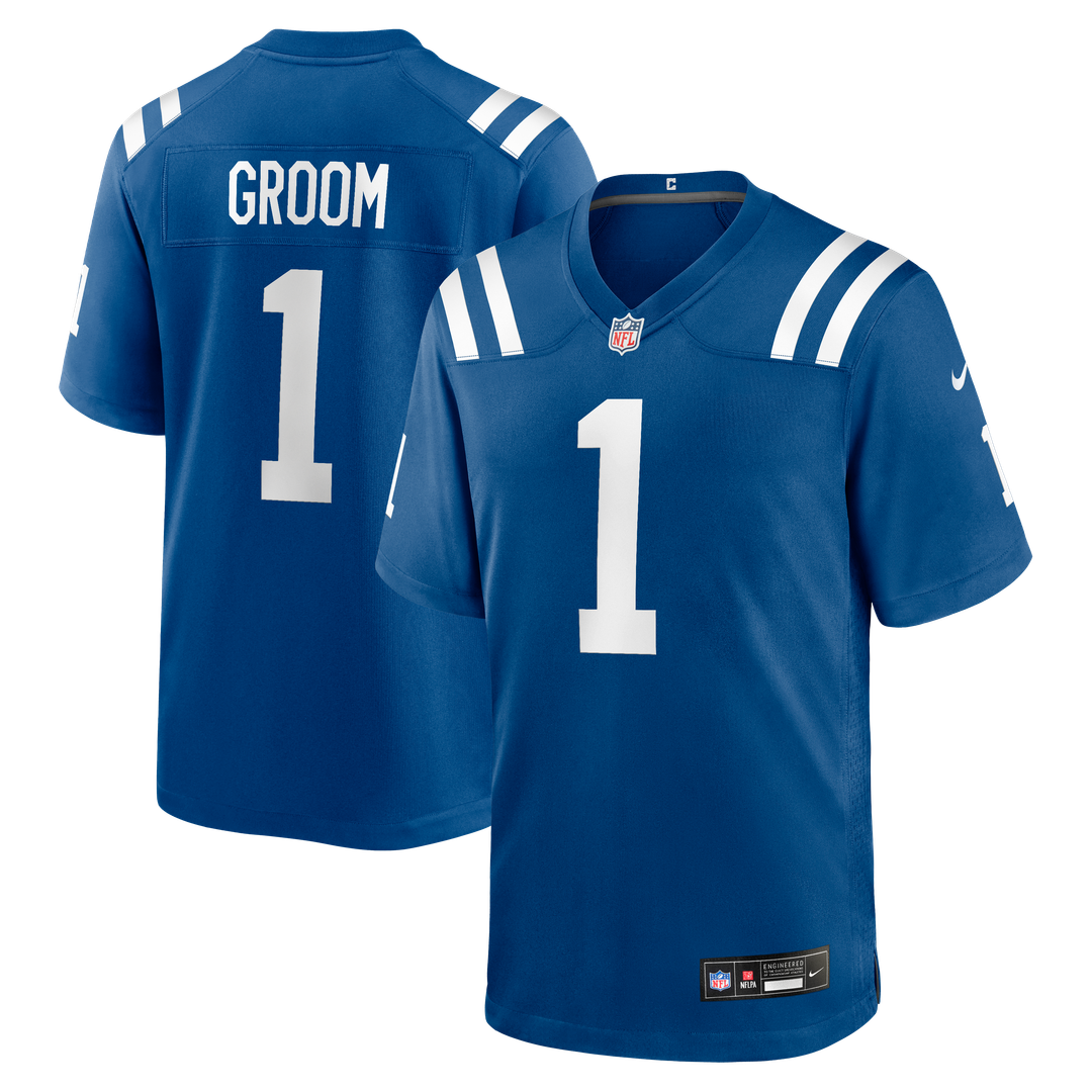 Number 1 Groom Indianapolis Colts Game Jersey - Royal