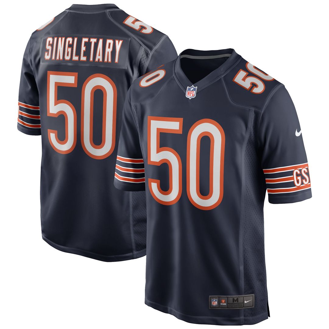 Mike Singletary Chicago Bears Game Retired Player Jersey - Navy