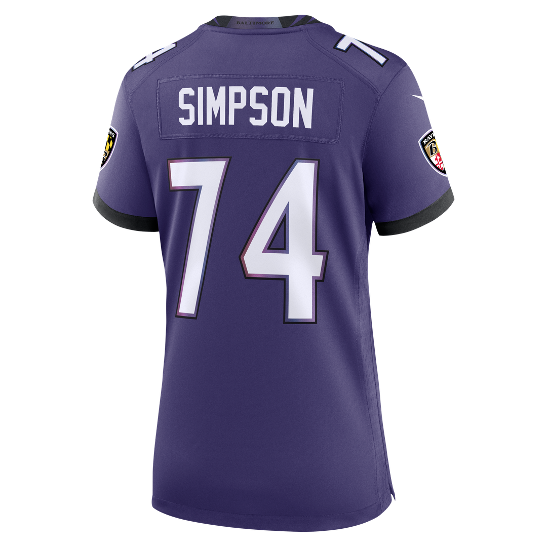 John Simpson Baltimore Ravens Women's Team Game Jersey - Purple