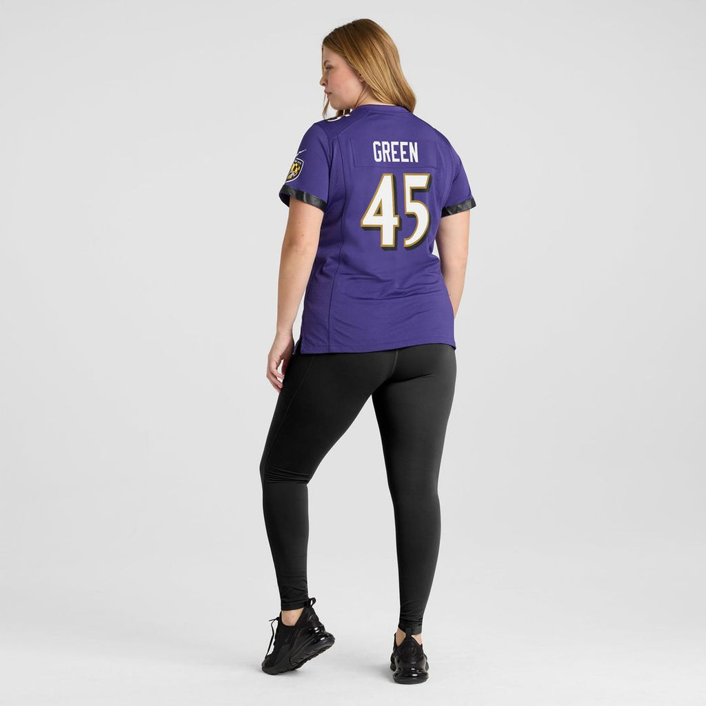 Mike Green Baltimore Ravens Women's Team Game Jersey - Purple