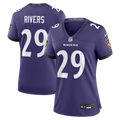 Chandler Rivers Baltimore Ravens Women's Team Game Jersey - Purple