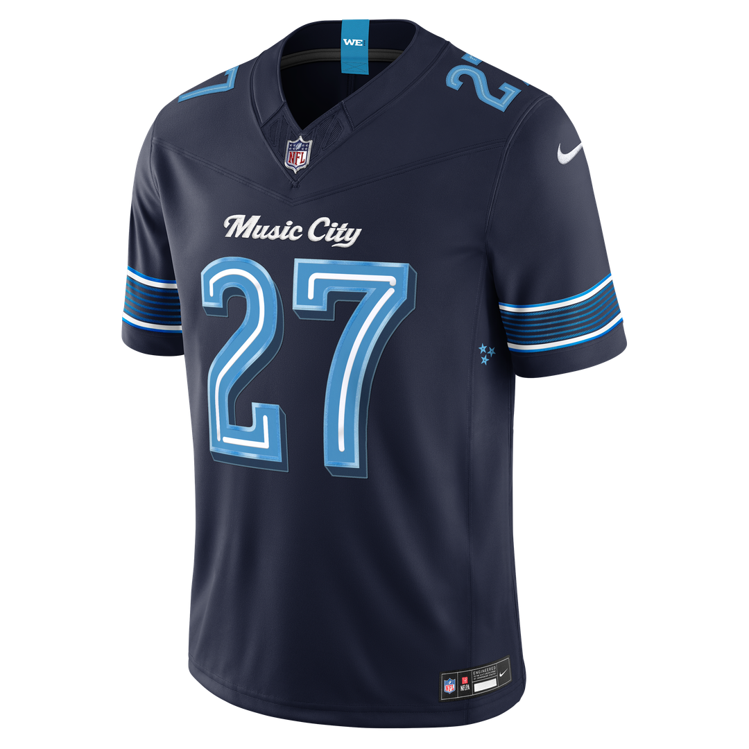 Eddie George Tennessee Titans 2026 Rivalries Collection Stitched Limited Jersey - Navy