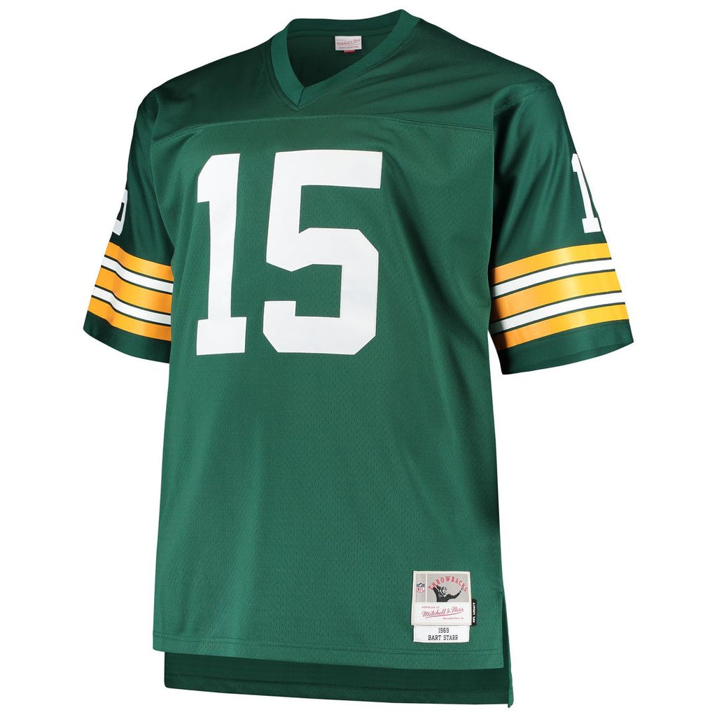 Bart Starr Green Bay Packers Big & Tall 1968 Retired Player Replica Jersey - Green