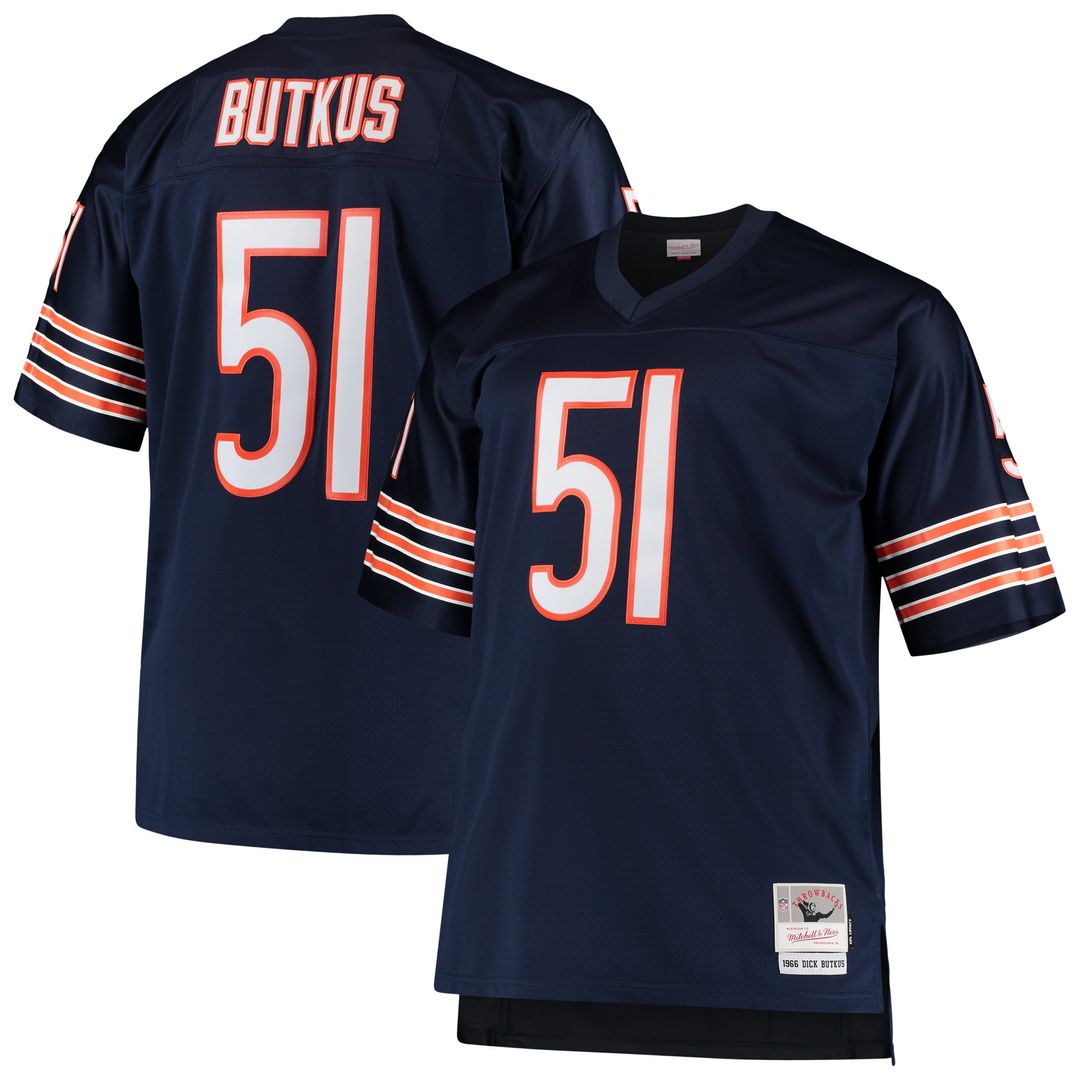 Dick Butkus Chicago Bears Big & Tall 1966 Retired Player Replica Jersey - Navy