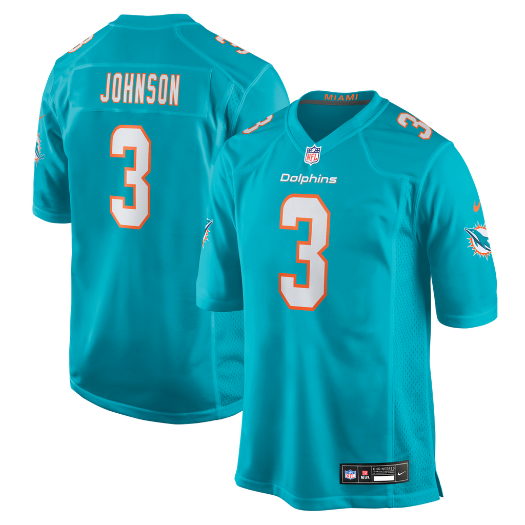 Chris Johnson Miami Dolphins Team Game Jersey - Aqua