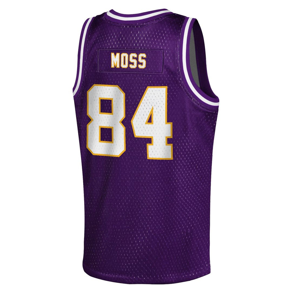 Randy Moss Minnesota Vikings Youth Retired Player NFL Basketball Fashion Jersey - Purple