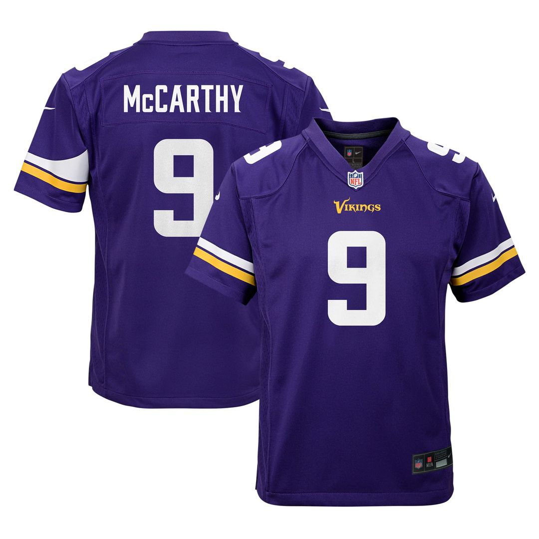 J.J. McCarthy Minnesota Vikings Youth Game Jersey - Purple