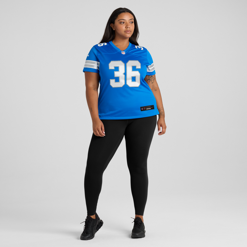 Chuck Clark Detroit Lions Women's Team Game Jersey - Blue