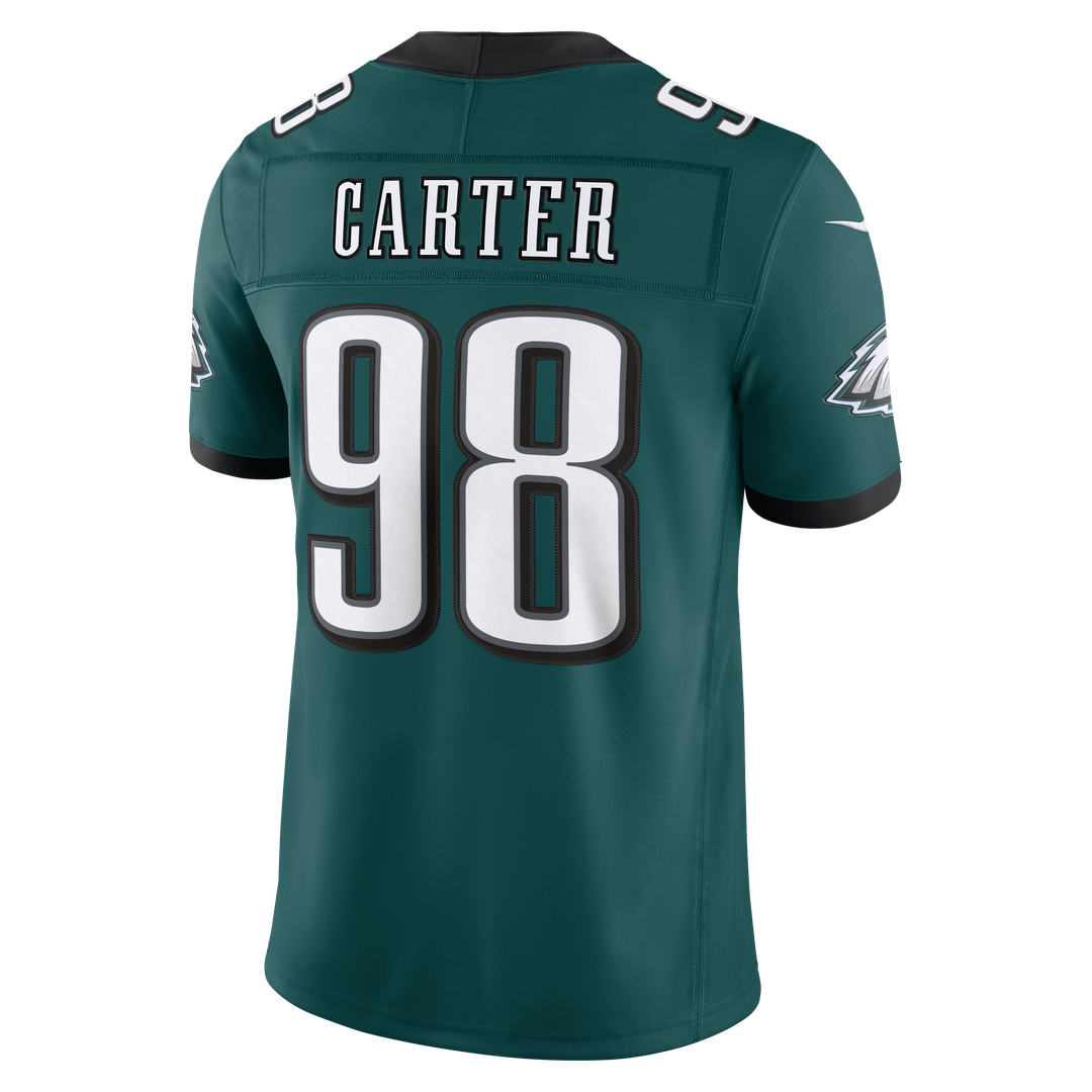 Jalen Carter Philadelphia Eagles Team Vapor F.U.S.E. Stitched Limited Jersey - Midnight Green