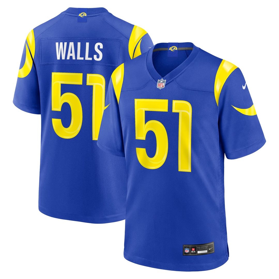 Eddie Walls III Los Angeles Rams Game Jersey - Royal