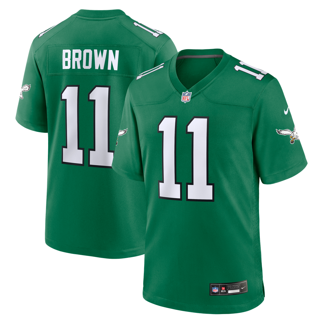 A.J. Brown Philadelphia Eagles Alternate Game Player Jersey - Kelly Green